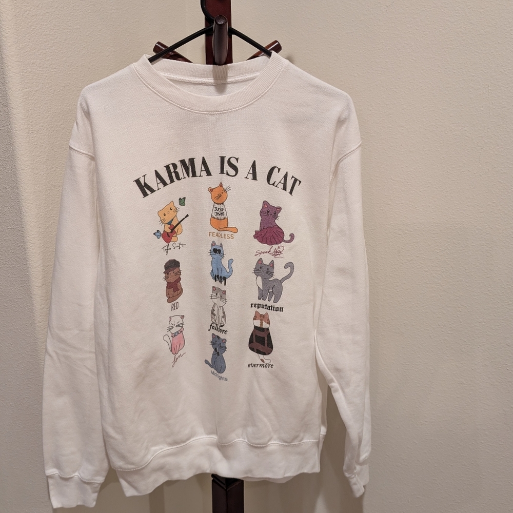 Karma Is A Cat Swifties Sweatshirt, size L - Picture 7 of 7